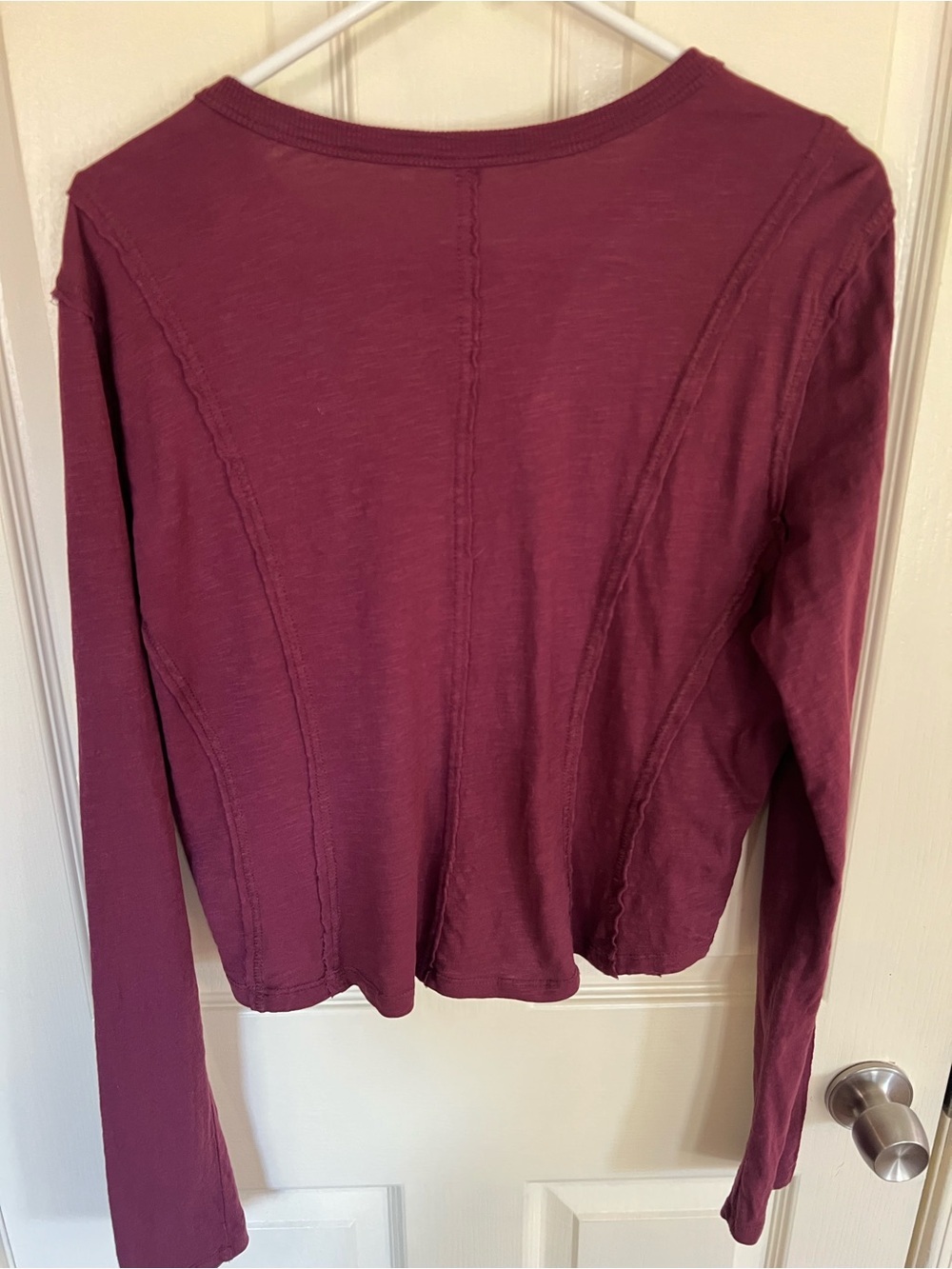 Pilcro by Anthropologie Raw Seam Slub Cotton Long Sleeve Tee L - Picture 7 of 8